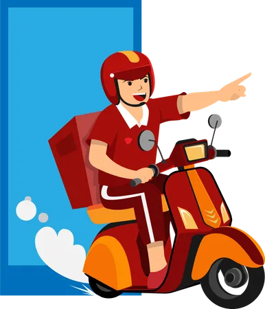 Delivery man delivering package  Illustration