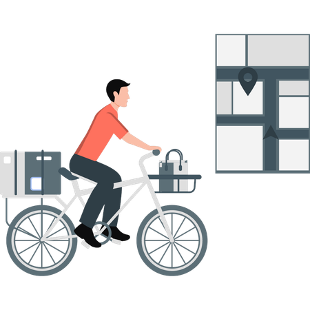 Delivery man delivering parcel  Illustration