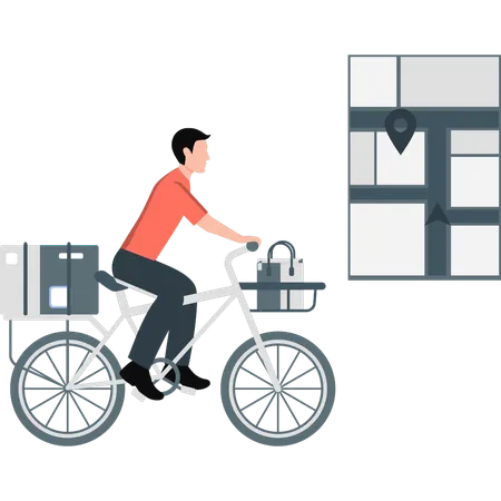 Delivery man delivering parcel  Illustration