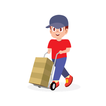 Delivery Man dispatches stock  Illustration