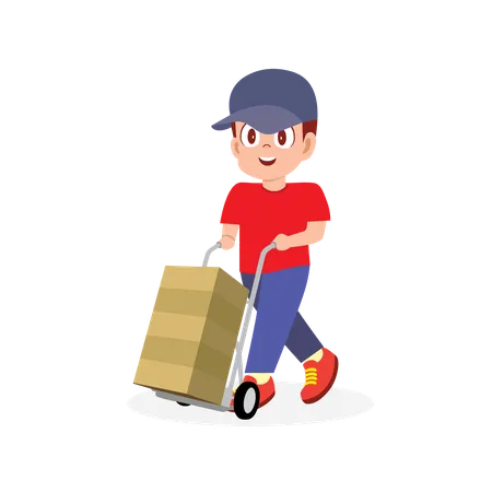 Delivery Man dispatches stock  Illustration