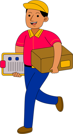 Delivery man doing box delivery  Illustration