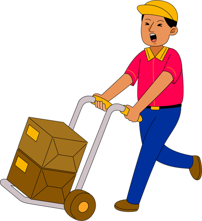 Delivery man doing delivery  Illustration