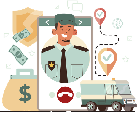 Delivery man doing express delivery  Illustration