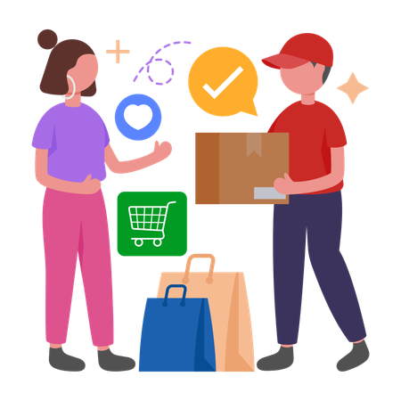 Delivery man doing Fast Delivery  Illustration