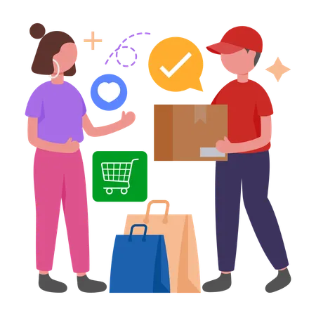 Delivery man doing Fast Delivery  Illustration