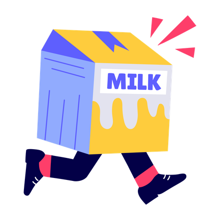 Delivery man doing Milk delivery  Illustration