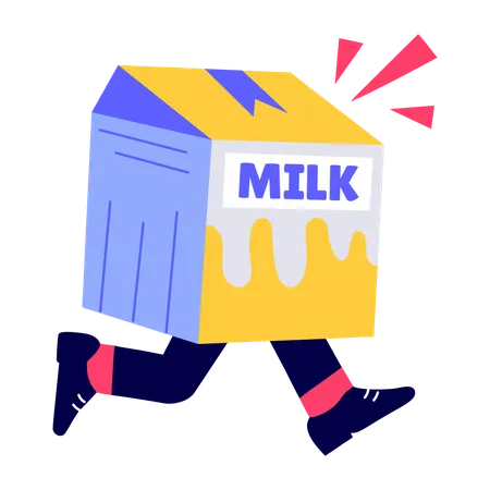 Delivery man doing Milk delivery  Illustration