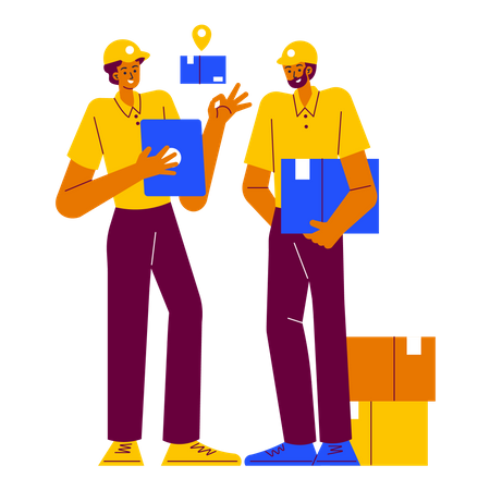 Delivery man doing tracking order  Illustration