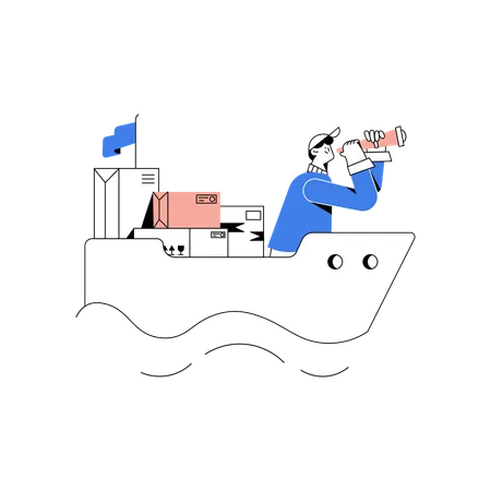 Delivery man doing water delivery of stocks  Illustration