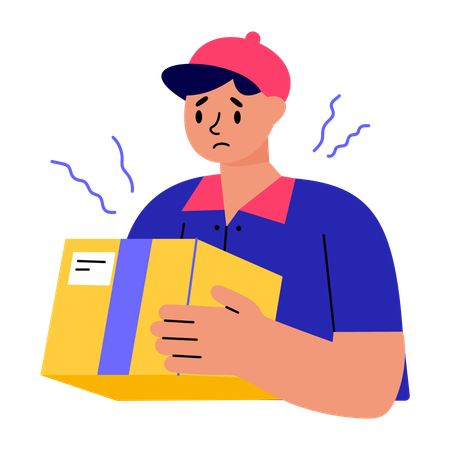 Delivery man doing wrong delivery  Illustration