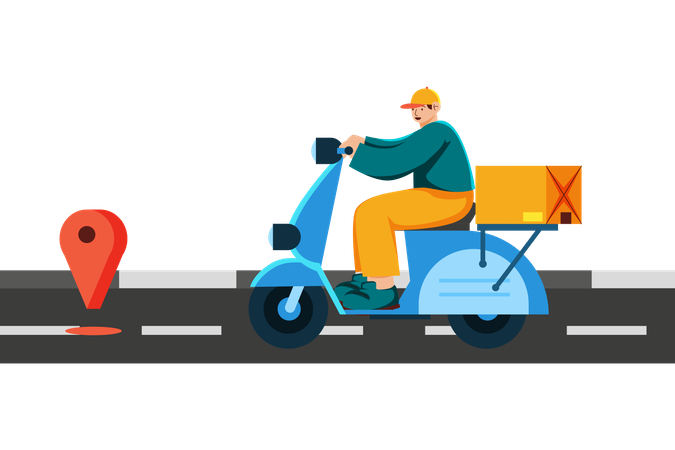 Delivery man give express delivery service  Illustration