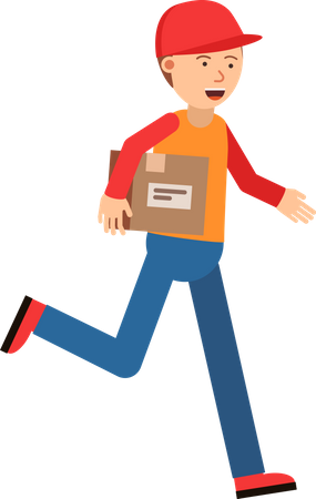 Delivery man going for service Illustration