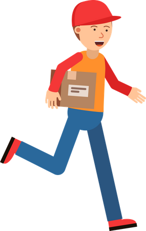 Delivery man going for service  Illustration