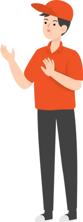 Delivery Man Hand Gesture  Illustration