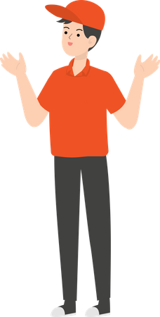 Delivery Man Hand Gesture  Illustration