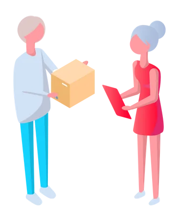 Delivery Man Handling  Illustration