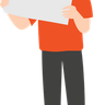 illustration for delivery man holding blank paper