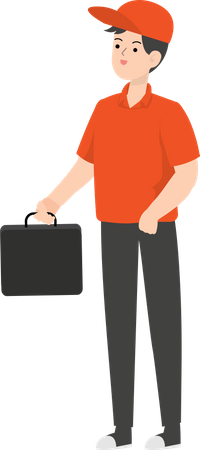 Delivery Man Holding Briefcase Illustration