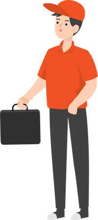 Delivery Man Holding Briefcase  Illustration