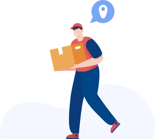 Delivery Man With Boxes Illustration Illustration
