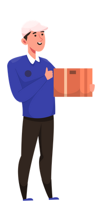 Delivery man holding Parcels  Illustration