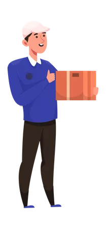 Delivery man holding Parcels  Illustration