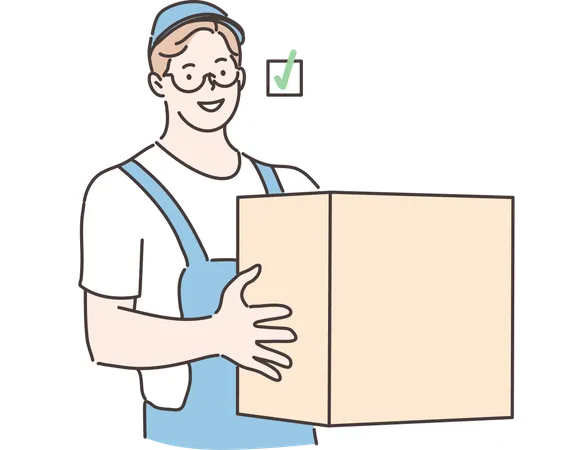 Delivery man is approving all deliveries  Illustration