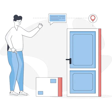 Delivery man is doing home delivery  Illustration
