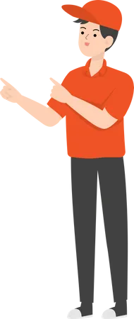 Delivery Man Pointing  Illustration