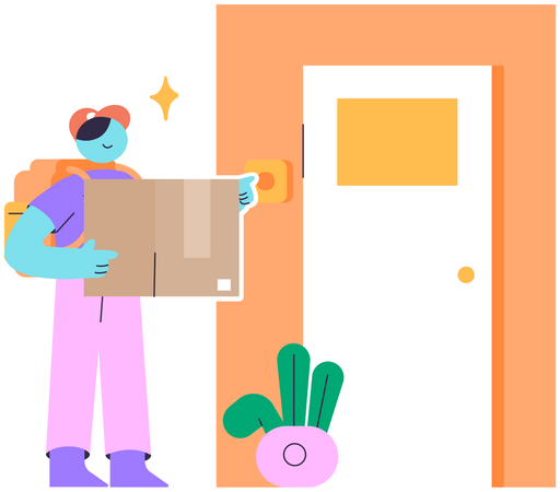 Delivery man provide home door delivery  Illustration