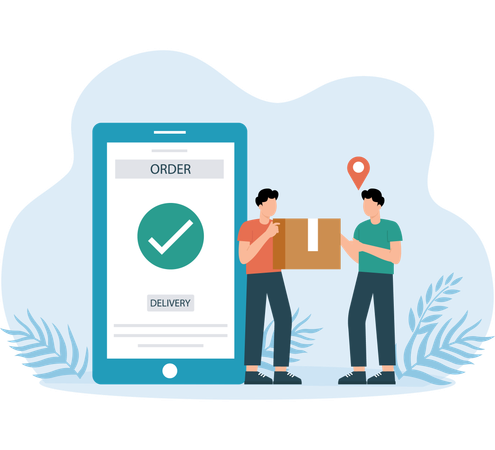 Delivery man Receiving delivery order  Illustration