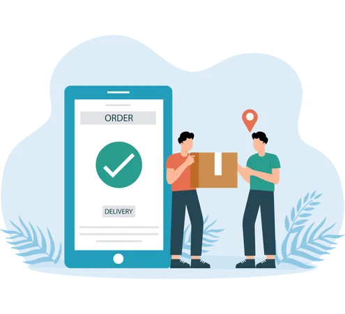 Delivery man Receiving delivery order  Illustration