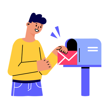 Delivery man receiving parcel  Illustration