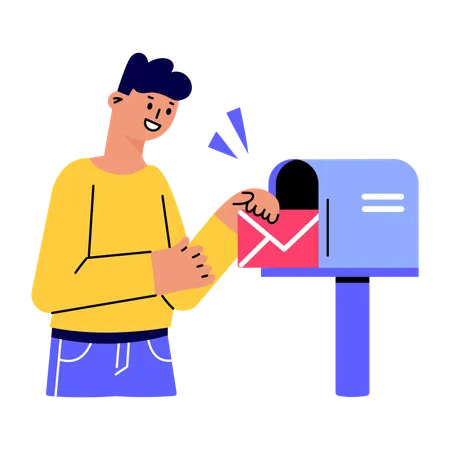 Delivery man receiving parcel  Illustration