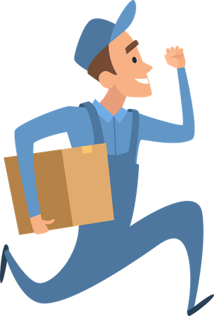 Delivery man running Illustration