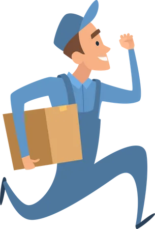 Delivery man running  Illustration