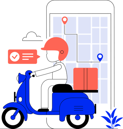 Delivery man searching location for delivery  Illustration