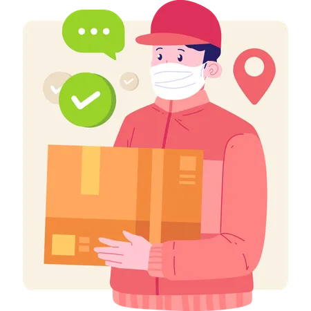 Delivery Character Courier Illustration Illustration