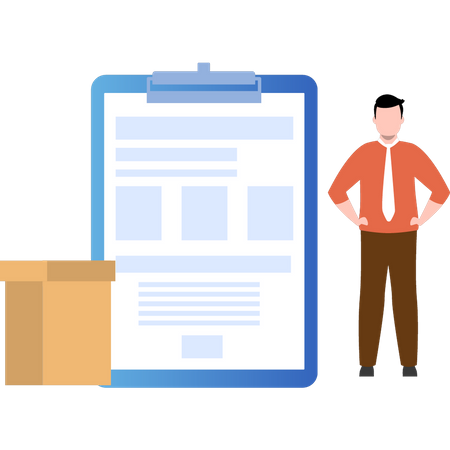 Delivery man with delivery consignment  Illustration
