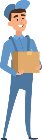 Delivery man with package Illustration