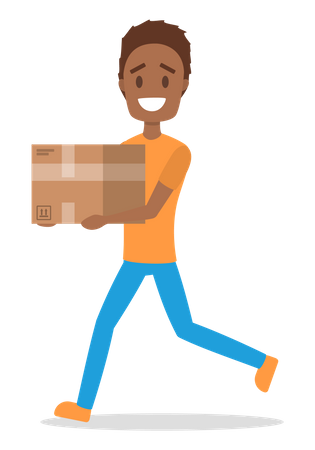 Delivery man with package  Illustration