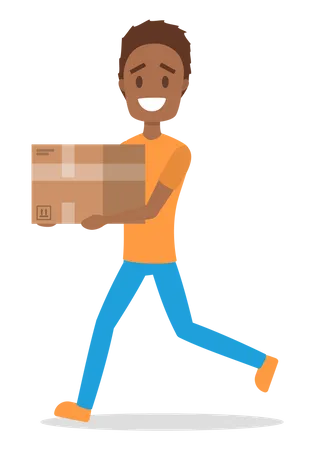 Delivery man with package  Illustration