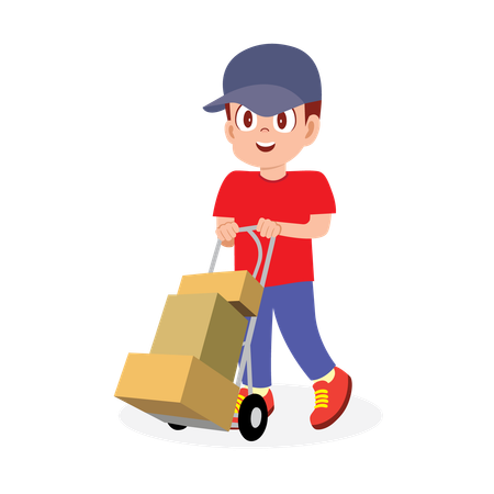 Delivery Man with Package  Illustration