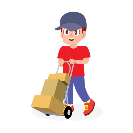 Delivery Man with Package  Illustration