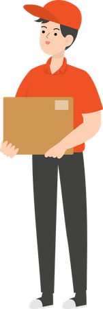 Delivery Man With Parcel Illustration