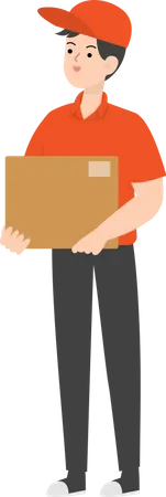 Delivery Man With Parcel  Illustration