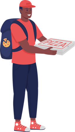 Delivery man with pizza Illustration
