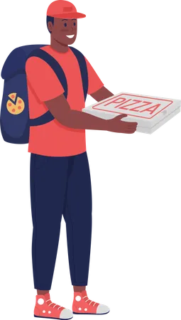 Delivery man with pizza Illustration