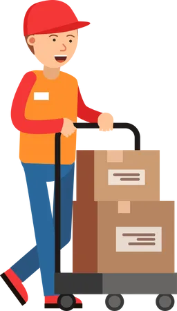Delivery man working in warehouse  Illustration